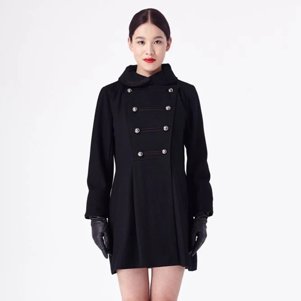 L’ecole Des Femmes Sgt. Poivre Coat 2 Navy Wool Winter Jacket Lecole Des Femmes